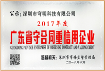 广东省守合同重信用企业